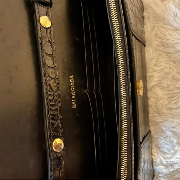 BRAND NEW Balenciaga Hourglass Croc Chain Wallet - Picture 4 of 6